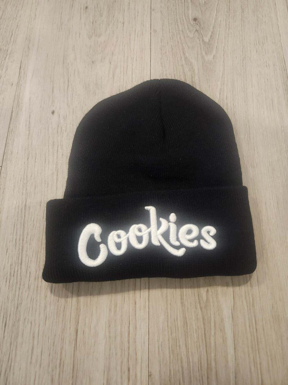 Cookies Original Logo Embroidered Cuffed Beanie Black